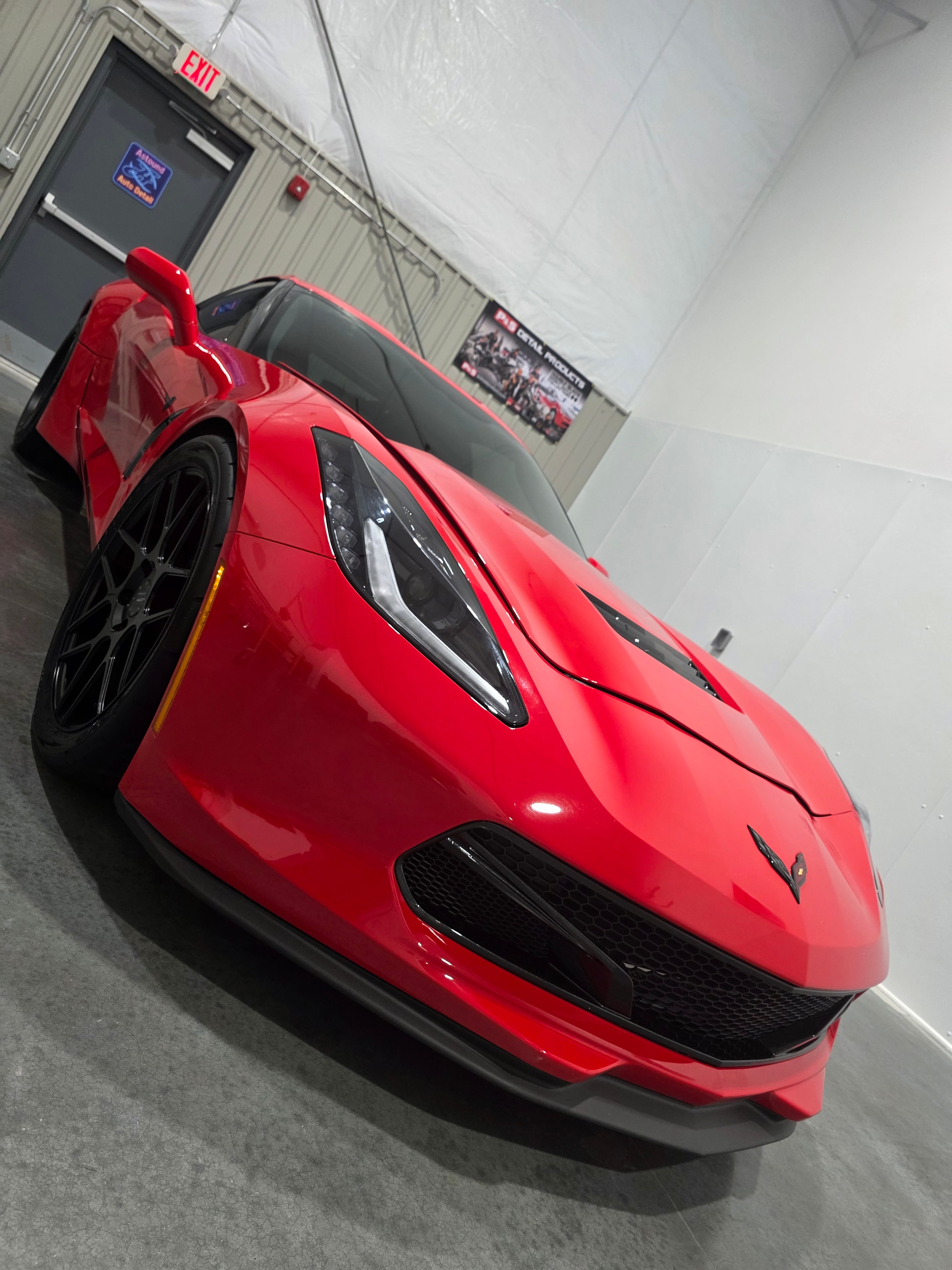 Red C6 Corvette exterior detail result at Astound Auto Detail